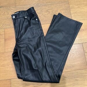 Zara Black Straight Leg Faux Leather Pants
